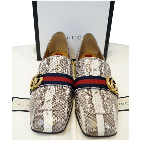 gucci loafers with heel|gucci snakeskin loafers.